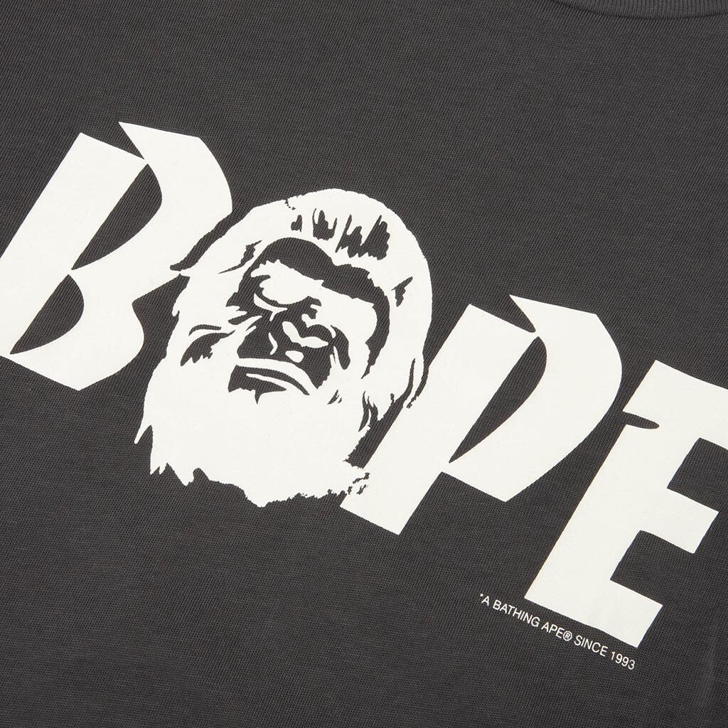 Bape Logo Relaxed Fit Tee - Charcoal