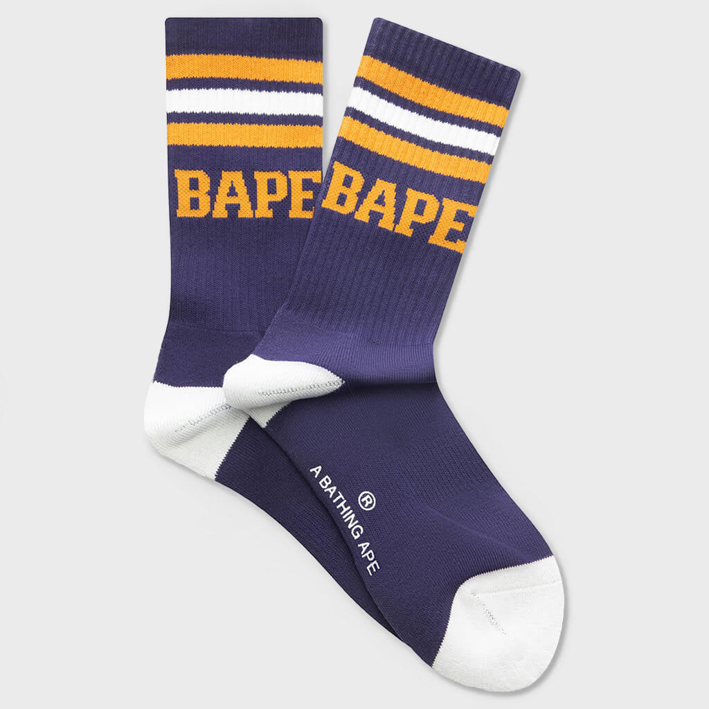 BAPE Stripe Socks - Navy