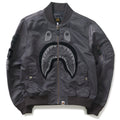 A Bathing Ape Tonal Shark MA-1 Bomber Jacket - Charcoal