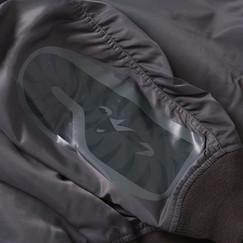 A Bathing Ape Tonal Shark MA-1 Bomber Jacket - Charcoal