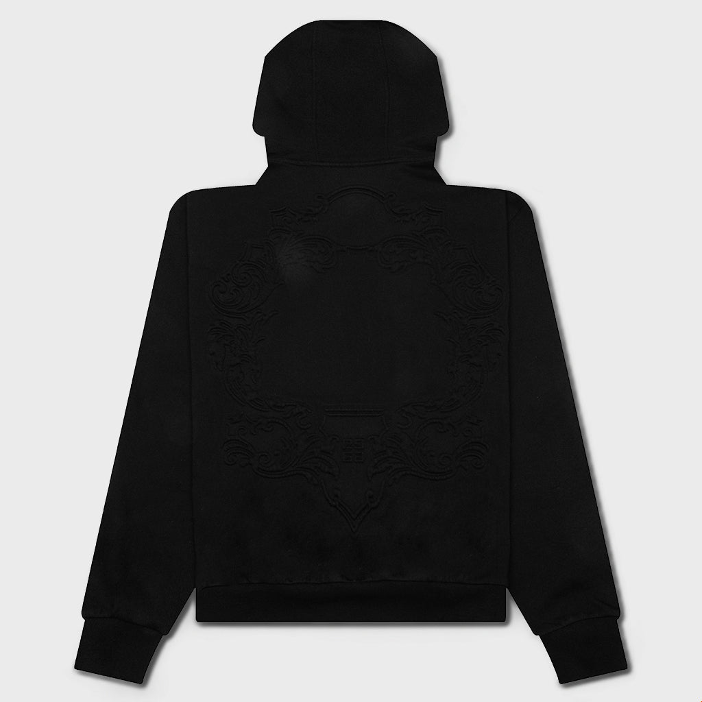 Baroque Embossing Hoodie - Black