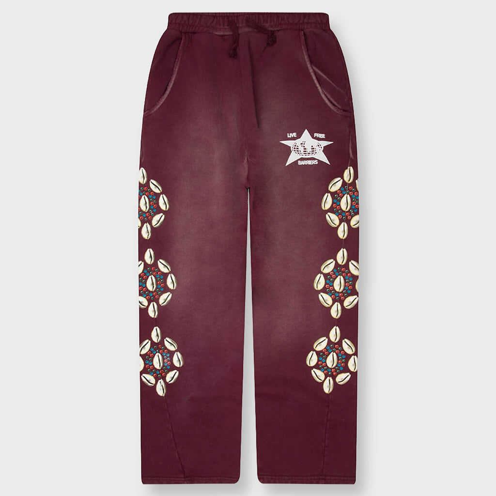 Cowrie Shell Sweatpant - Maroon