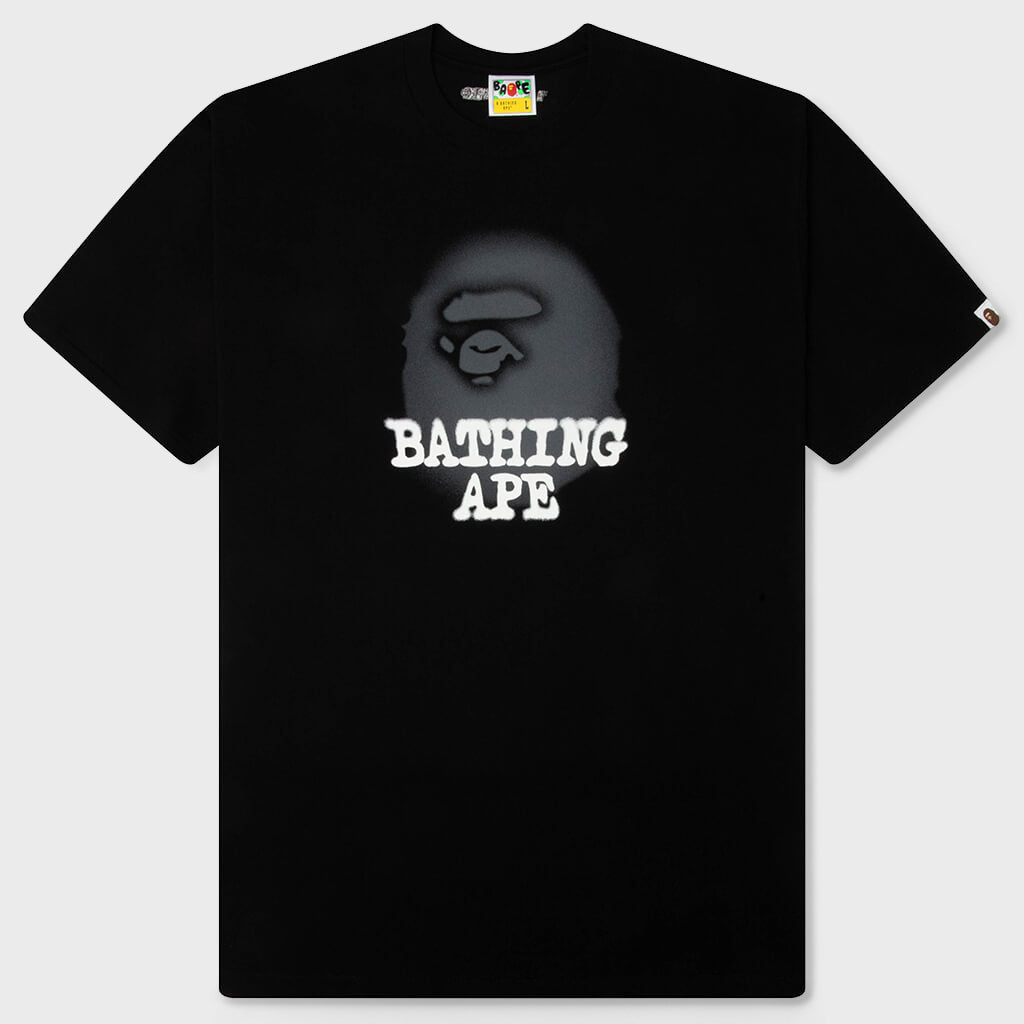 Bathing Ape Logo Relaxed Fit Tee - Black