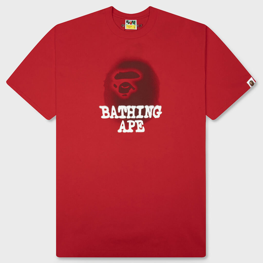 Bathing Ape Logo Relaxed Fit Tee - Red