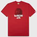 Bathing Ape Logo Relaxed Fit Tee - Red