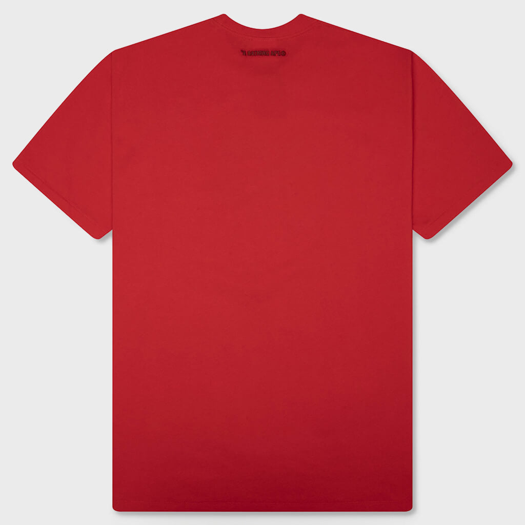 Bathing Ape Logo Relaxed Fit Tee - Red