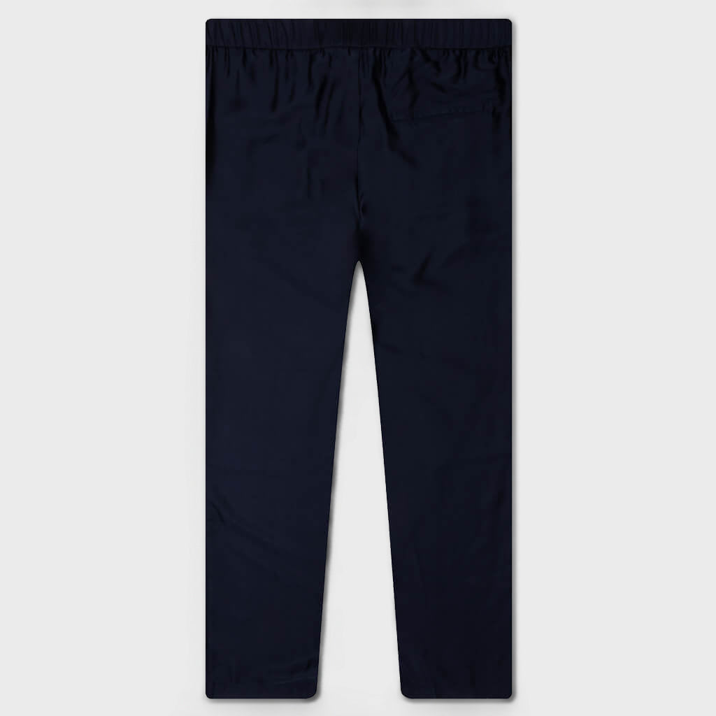 Silk Floral Jacquard Pants - Navy