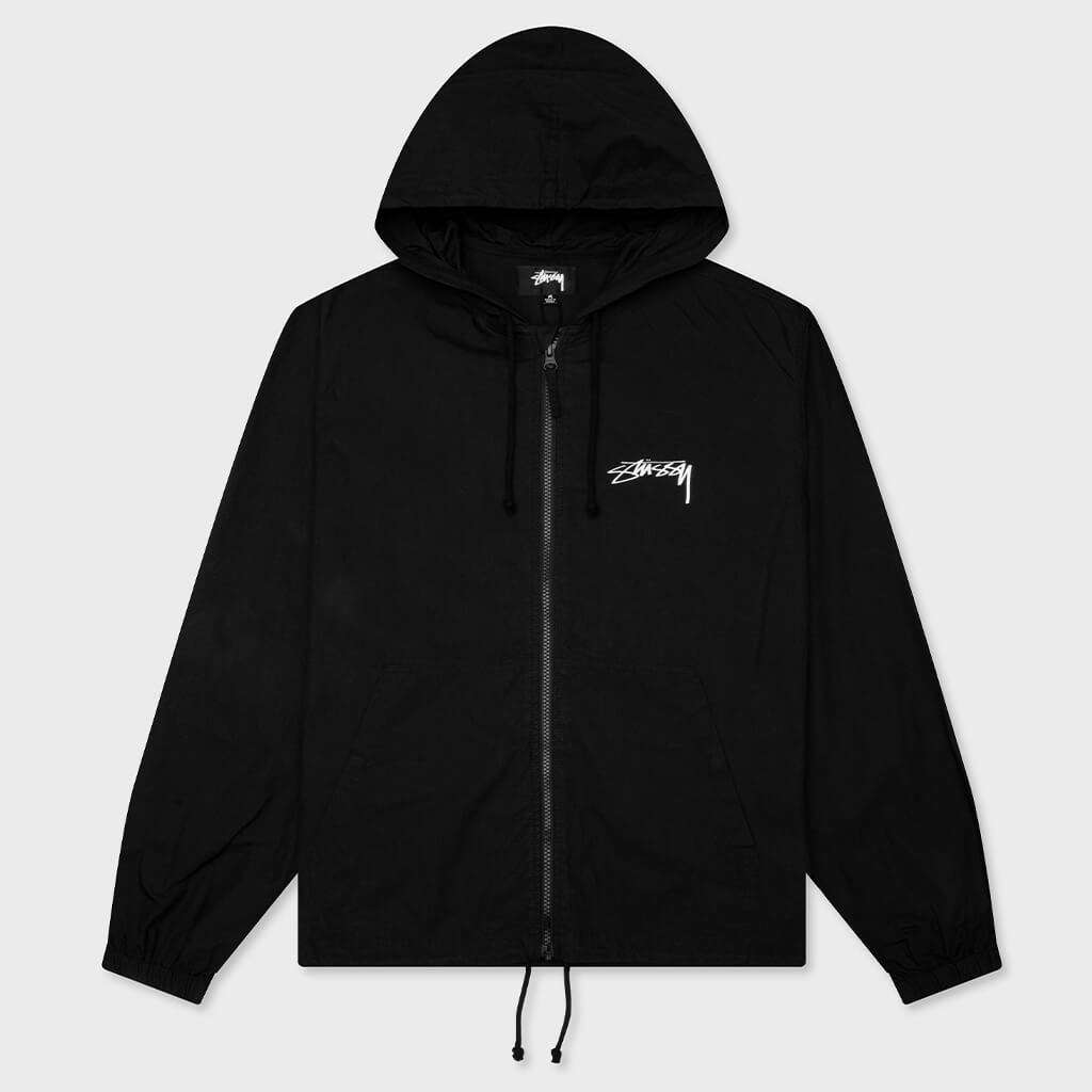 Waxed Cotton Beach Shell Jacket - Black