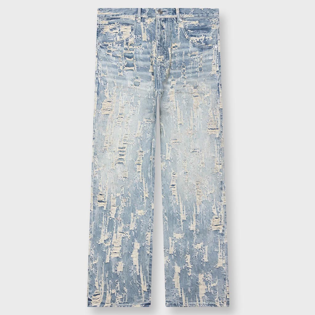 Bead Splatter Destroy - Light Indigo