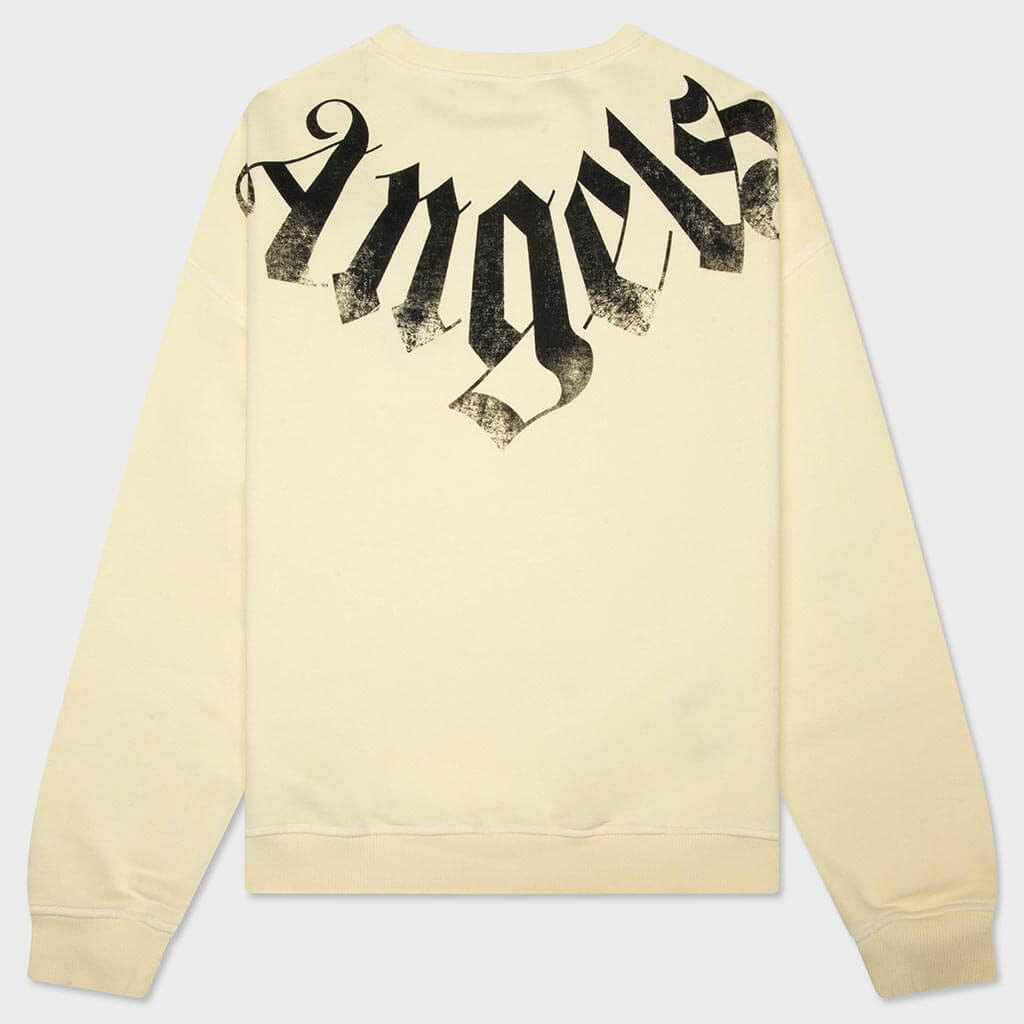 Big Neck Logo Loose Crew - Light Yellow/Black