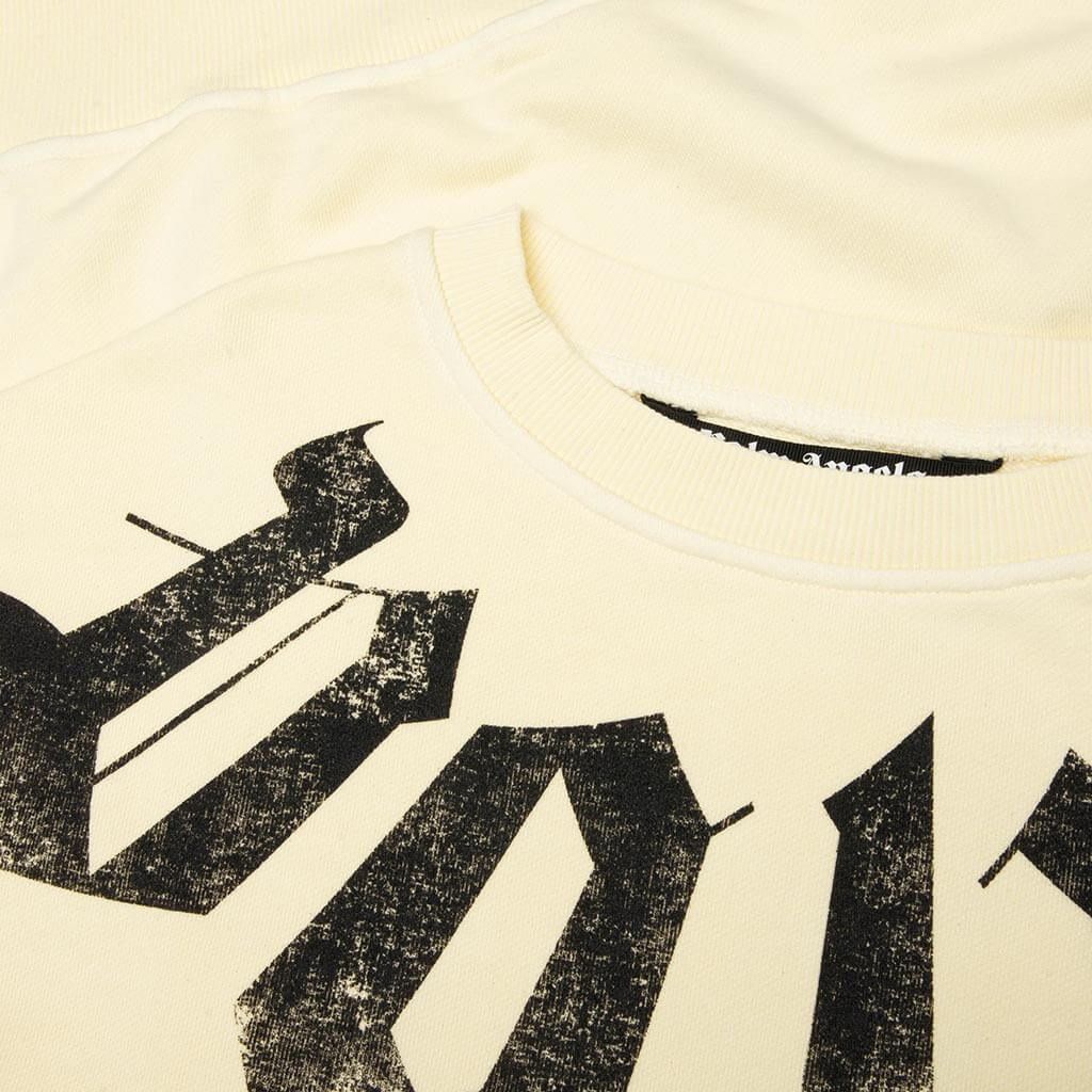 Big Neck Logo Loose Crew - Light Yellow/Black