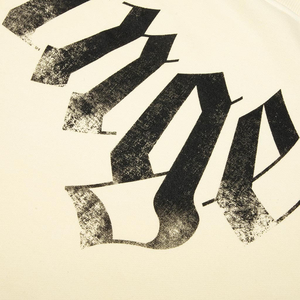 Big Neck Logo Loose Crew - Light Yellow/Black