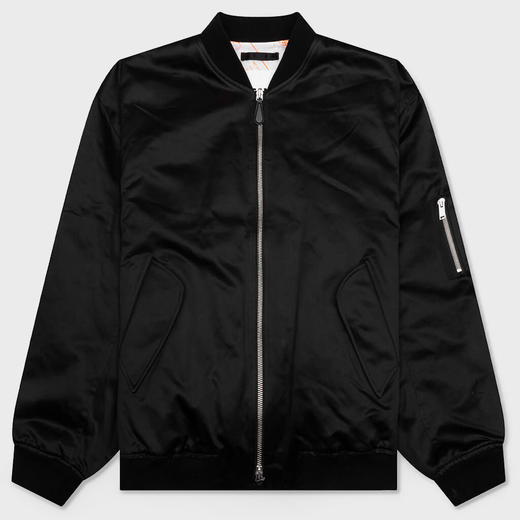 Oversized Bomber Jacket - Pitch Black