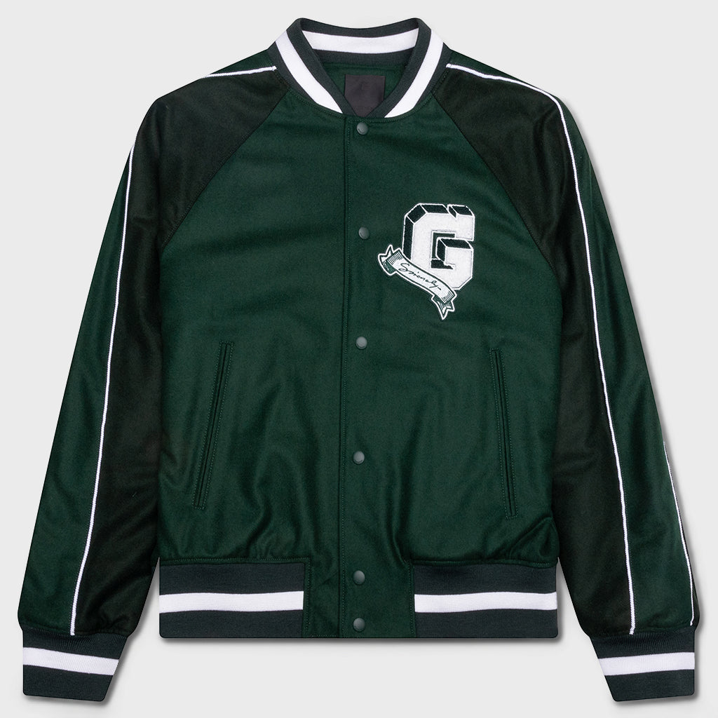 College Varsity Wool Jacket - Dark Green