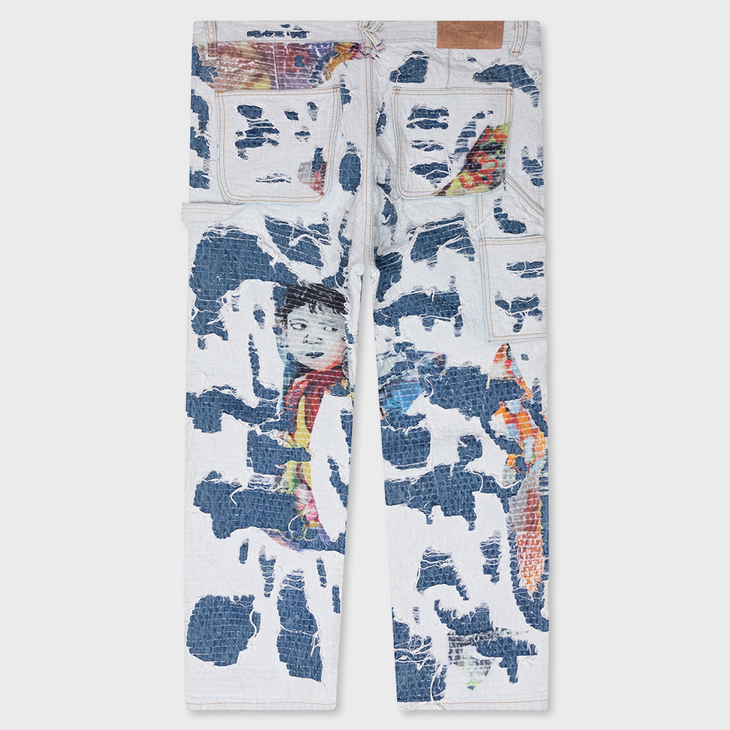 Boro Stitched Double Knee Pant - Multi