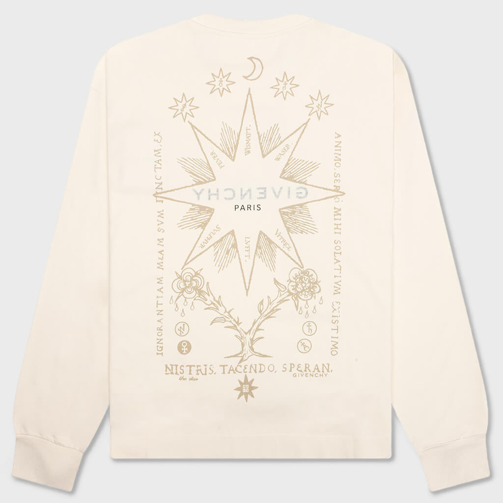Boxy Fit Tarot Long Sleeve T-Shirt - Ivory