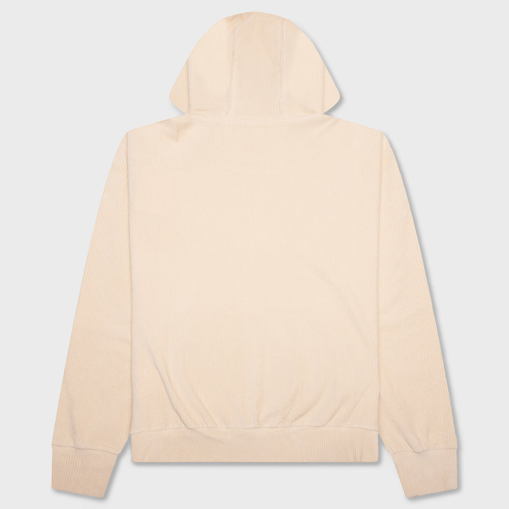 Boxy Fit Velvet Sweatshirt With Pocket Base - Clay
