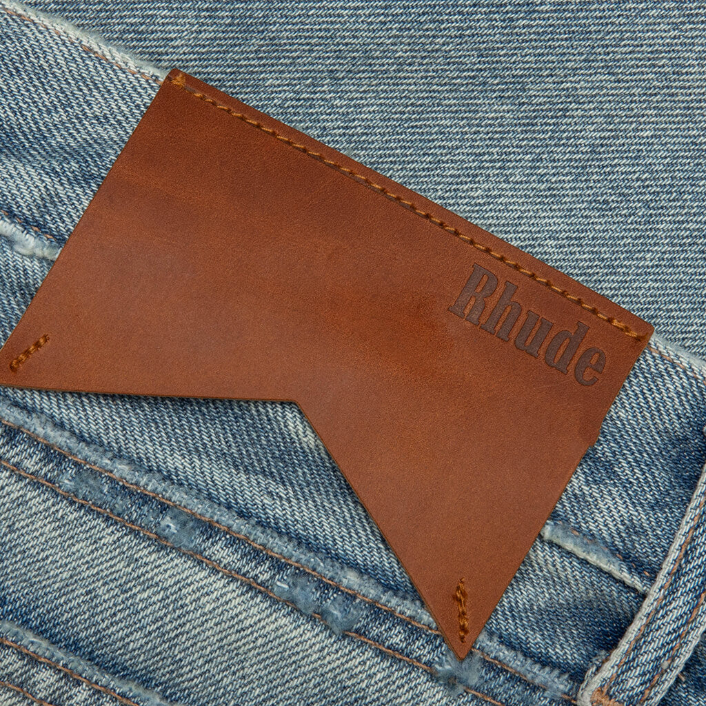 Boxy Traxedo Denim Short - Isla Indigo