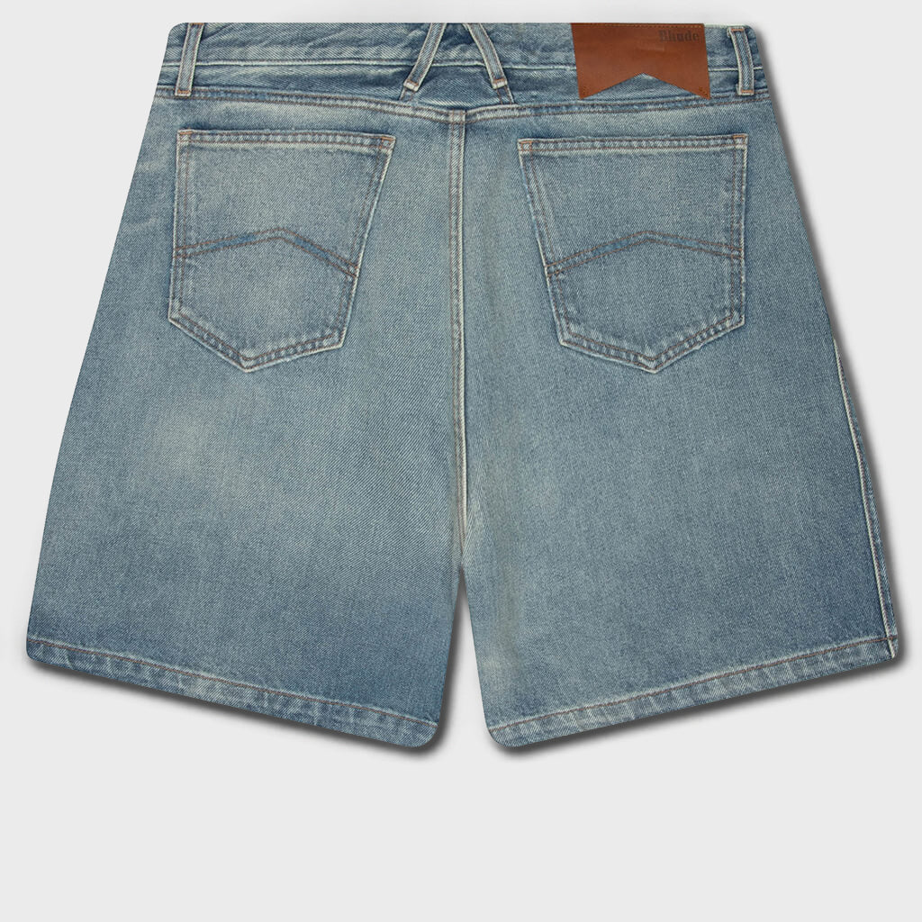 Boxy Traxedo Denim Short - Isla Indigo