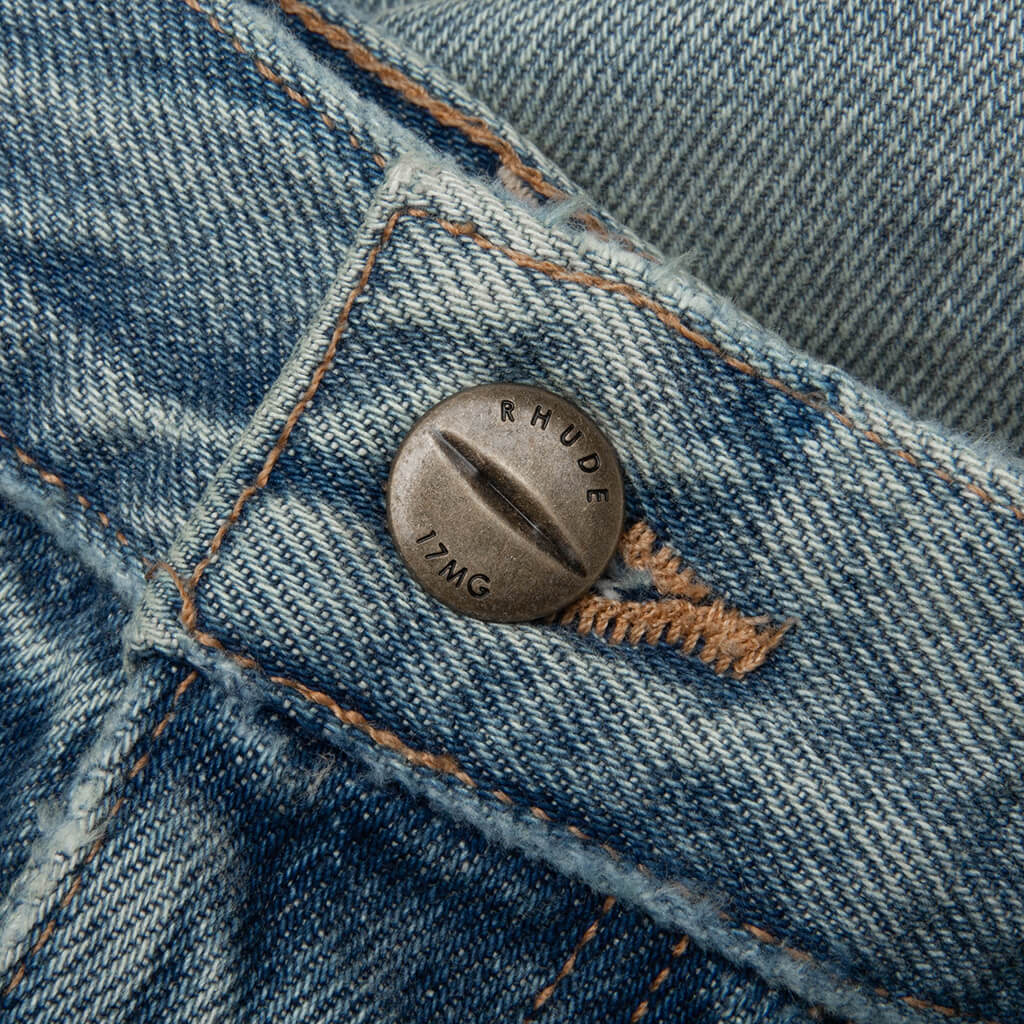 Boxy Traxedo Denim Short - Isla Indigo