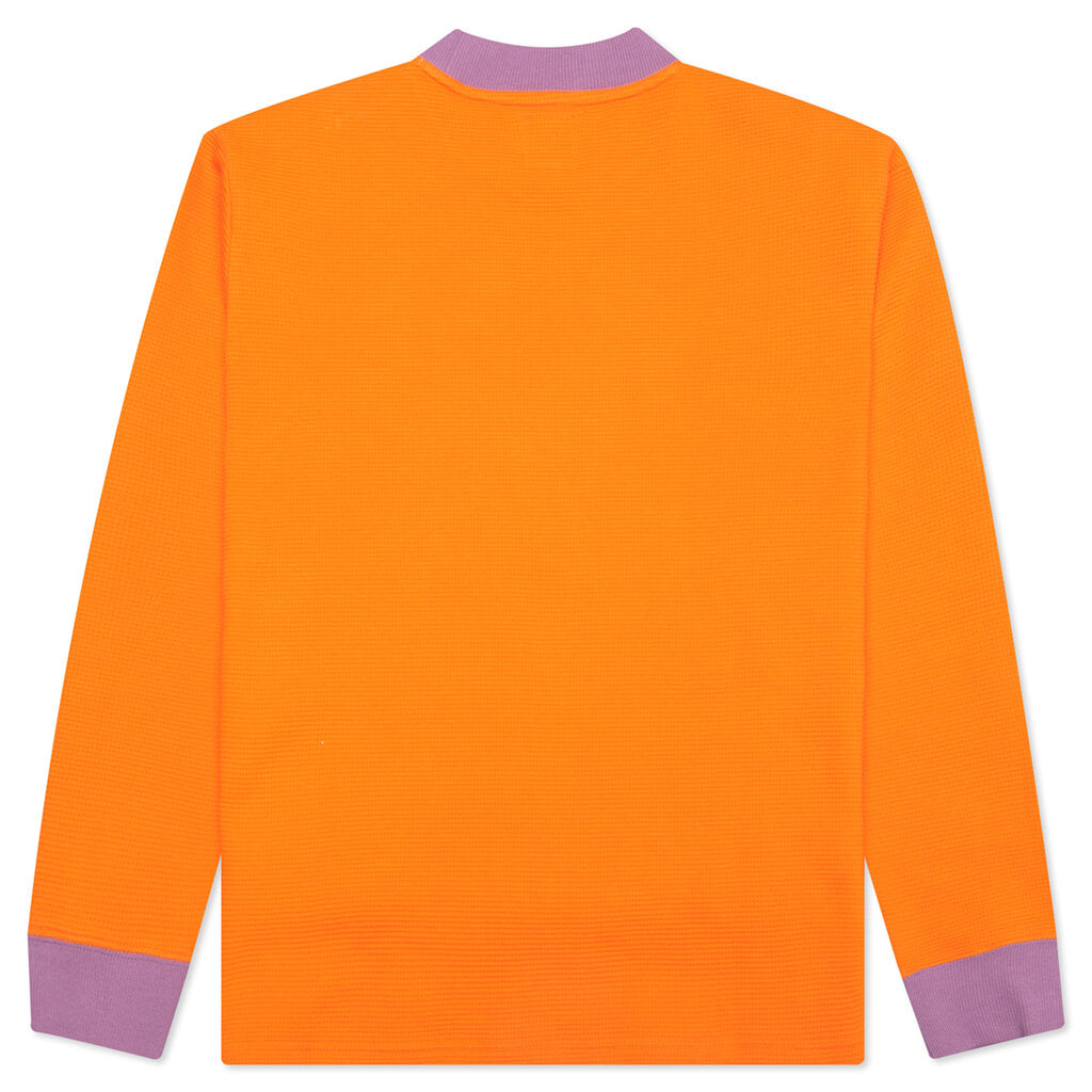 Bunny Drill Embroidered Waffle Mockneck Long Sleeve - Burnt Orange