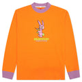 Bunny Drill Embroidered Waffle Mockneck Long Sleeve - Burnt Orange