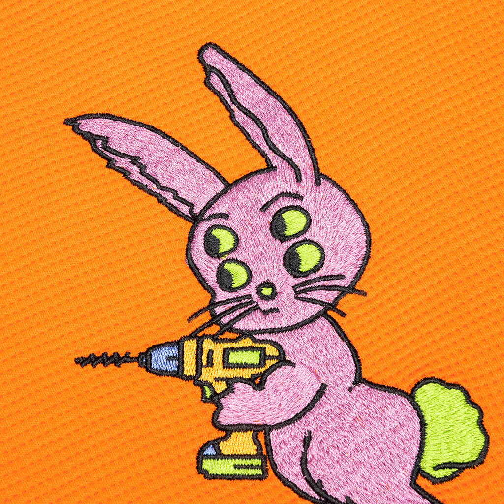 Bunny Drill Embroidered Waffle Mockneck Long Sleeve - Burnt Orange