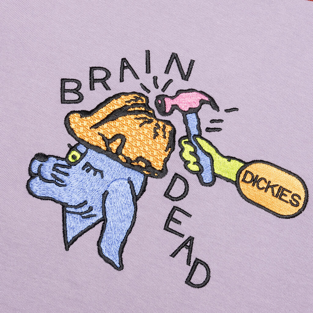 Hard Hat Embroidered Ringer T-Shirt - Purple Ash