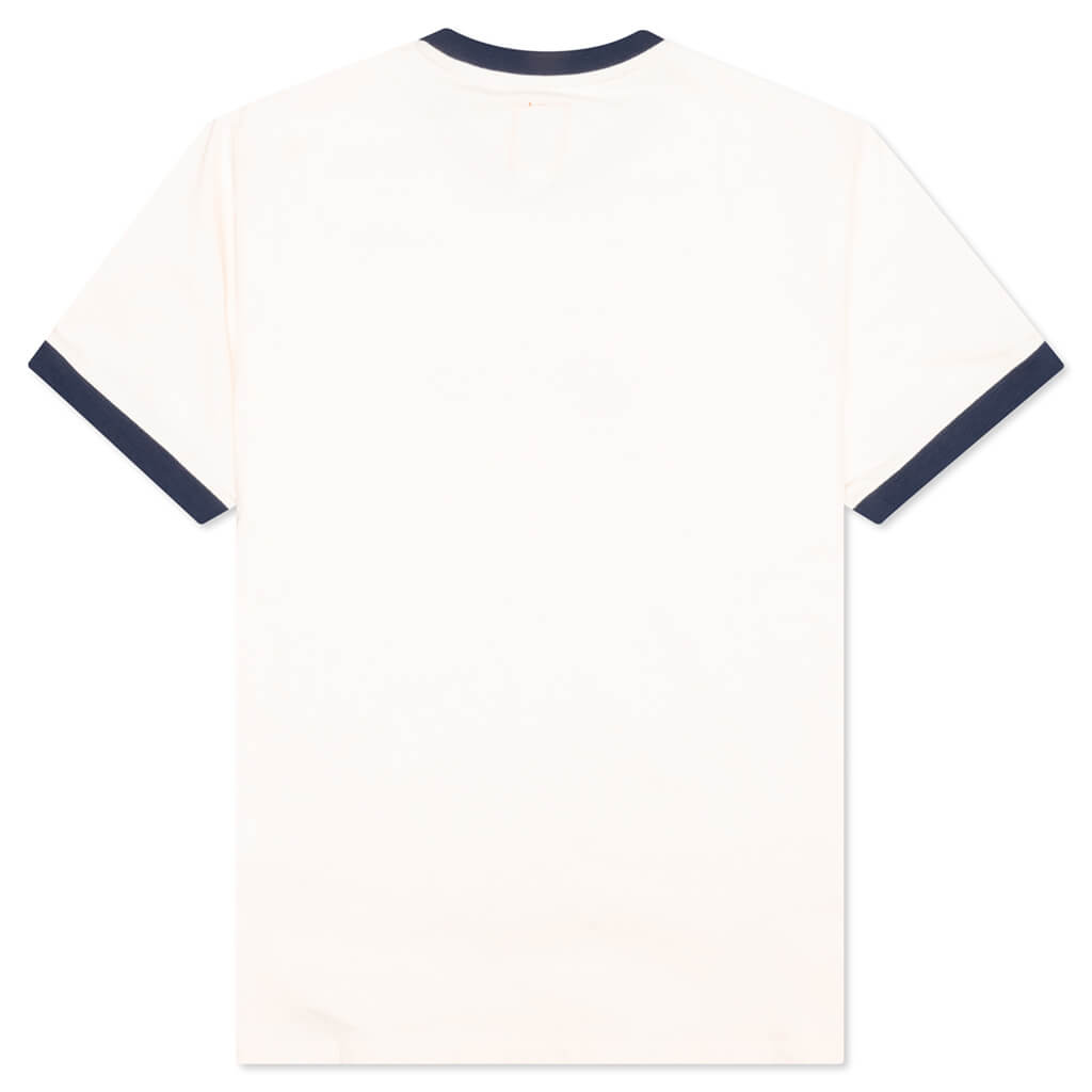 Hard Hat Embroidered Ringer T-Shirt - Whisper White