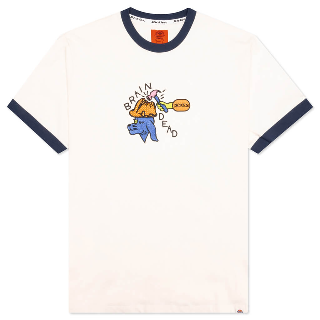 Hard Hat Embroidered Ringer T-Shirt - Whisper White