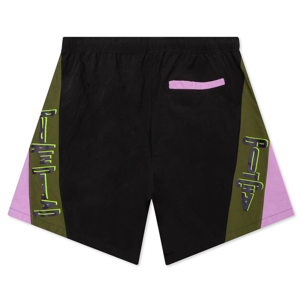 Contrast Paneled Trunk - Black