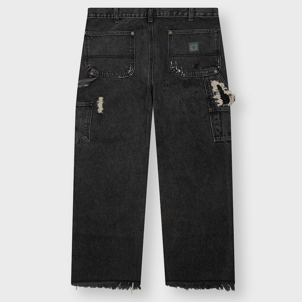 Busted Double Knee Jean - Black