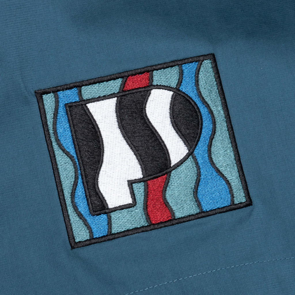 Zebra Striped P Shorts - Teal
