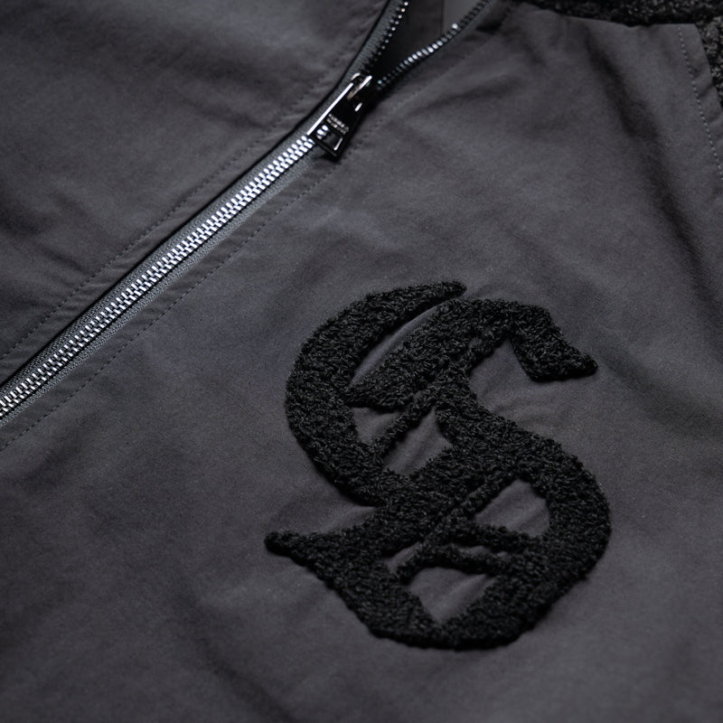 Criminal Damage Micro Sherpa & Nylon Tracksuit Jacket - Black