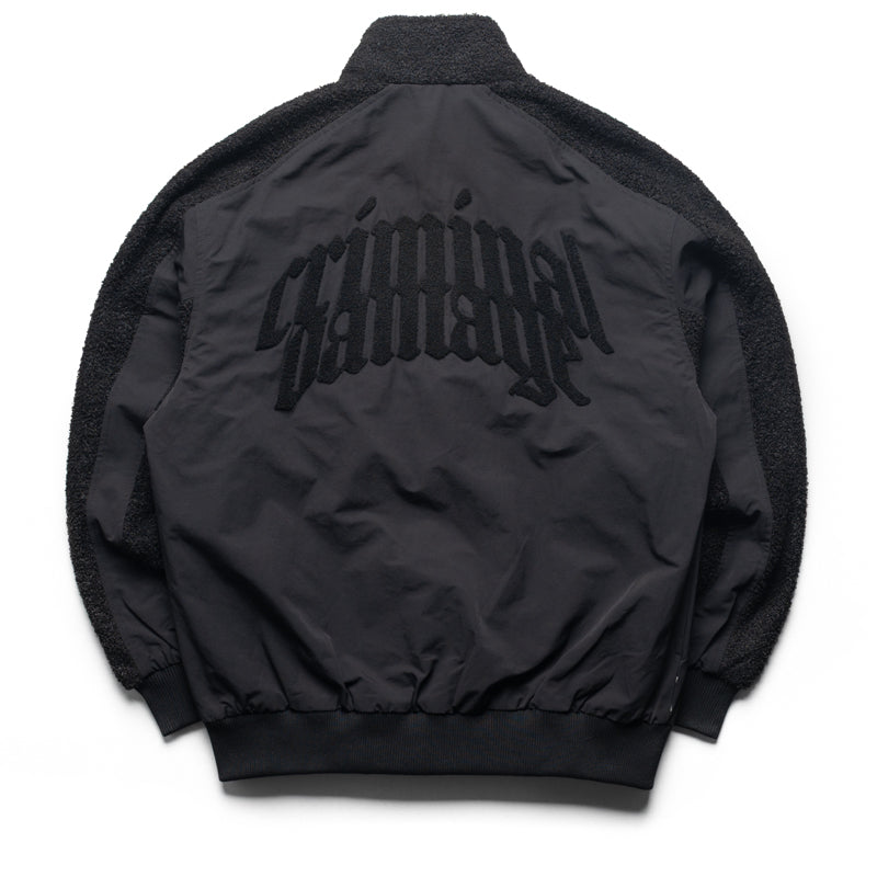 Criminal Damage Micro Sherpa & Nylon Tracksuit Jacket - Black