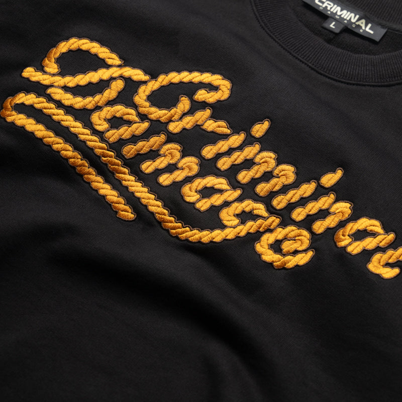 Criminal Damage Pullman Sweatshirt - Black/Mustard
