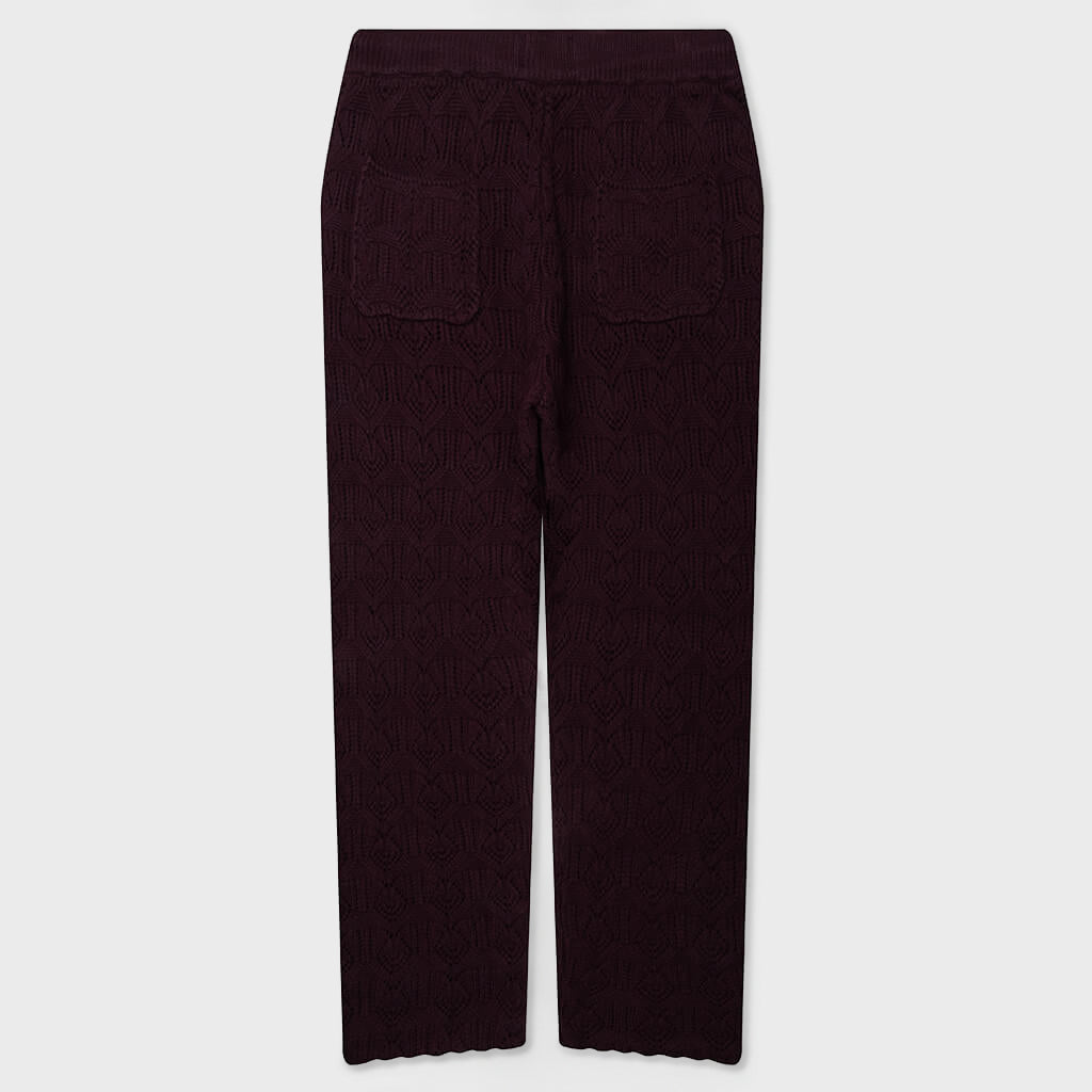 Cable Knit Pant - Berry