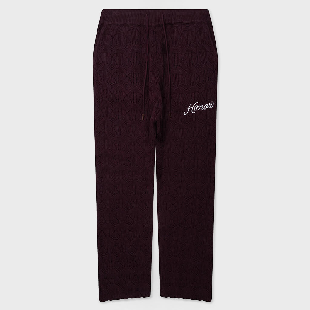 Cable Knit Pant - Berry