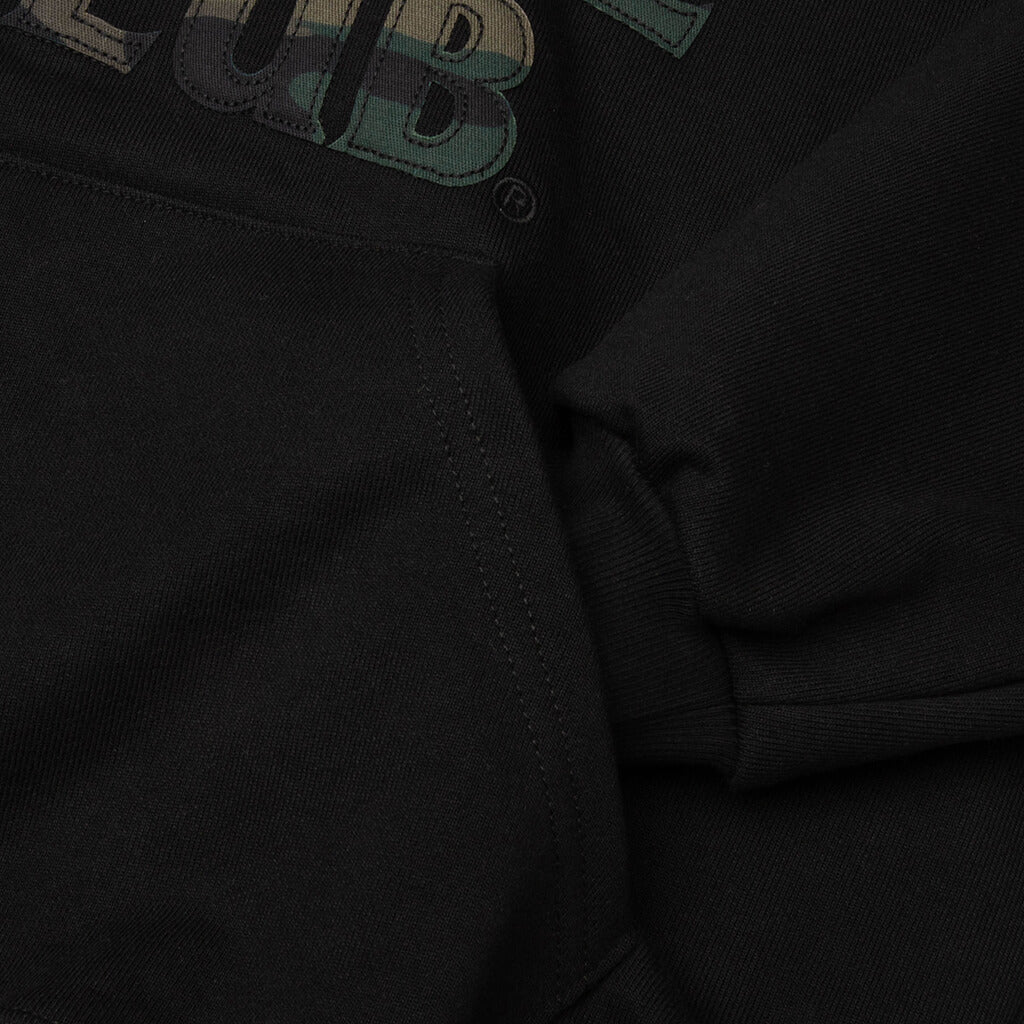 Camo Applique Hoodie - Black/Camo