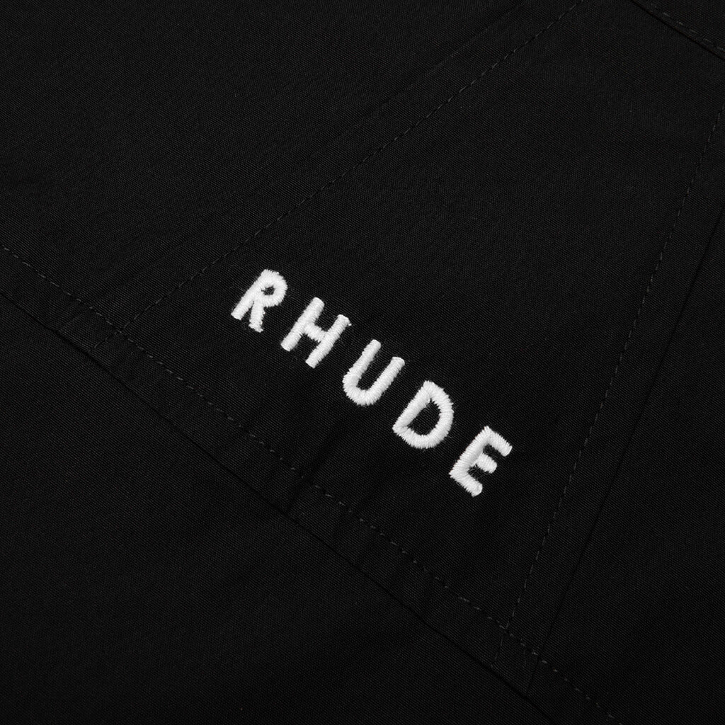 Camp Collar Logo Shirt - Black/White