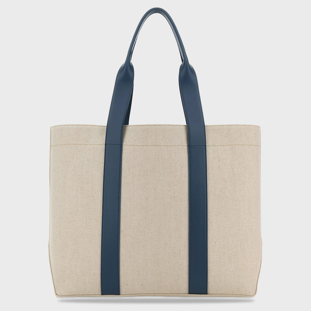 Canvas Tote Bag - Beige/Black
