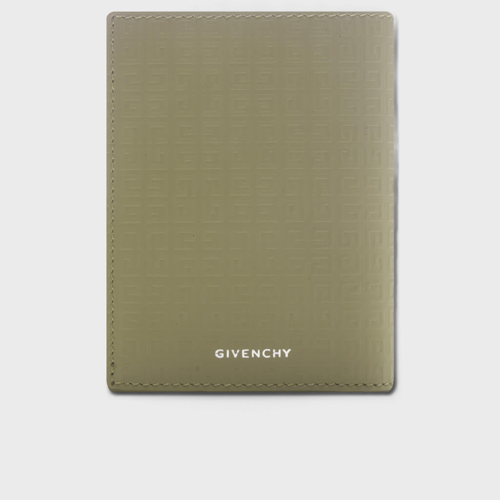 Card Holder in 4G Micro Leather - Khaki