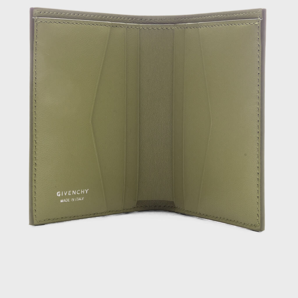 Card Holder in 4G Micro Leather - Khaki