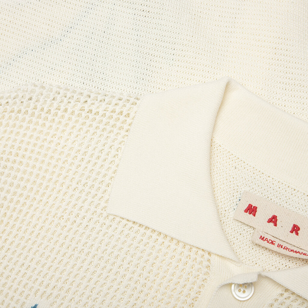 Flower Mesh Cardigan - Alabaster