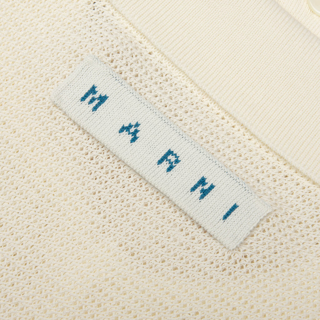 Flower Mesh Cardigan - Alabaster