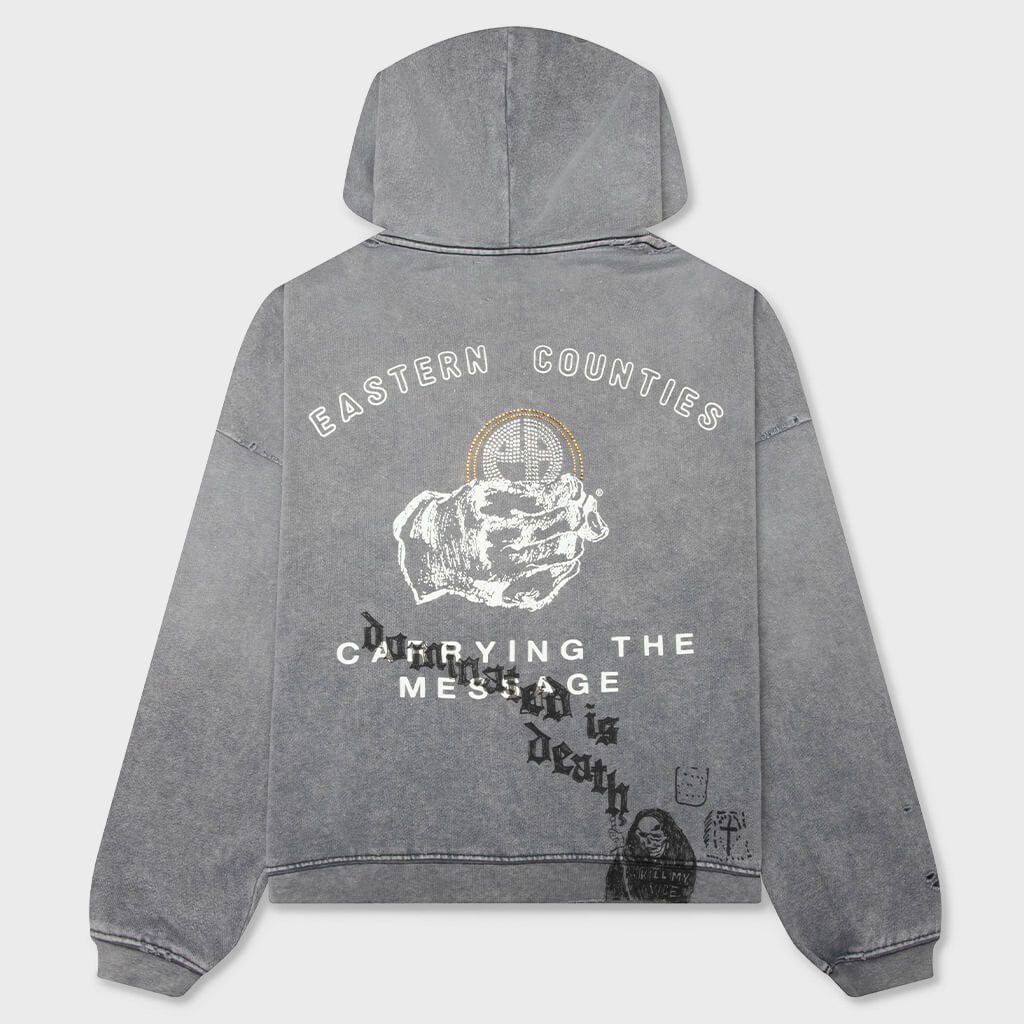 Carrying The Message Zip Hoodie - Gray