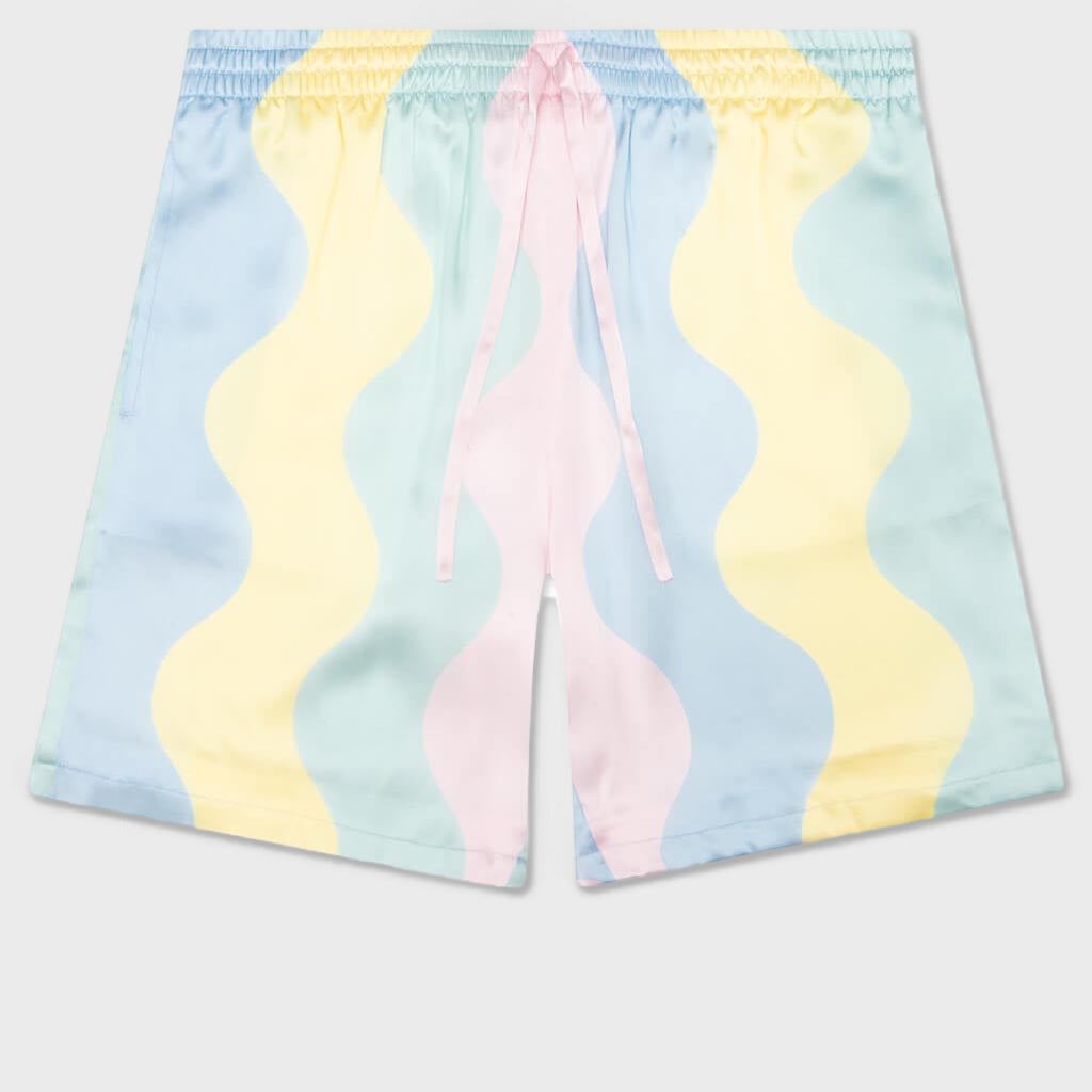 Casa Shell Wave Silk Shorts w/ Drawstrings - Multi