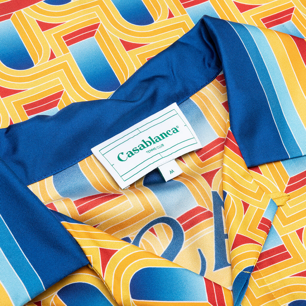 L'Arche De Jour Cuban Collar Silk Shirt - Multi