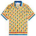 L'Arche De Jour Cuban Collar Silk Shirt - Multi