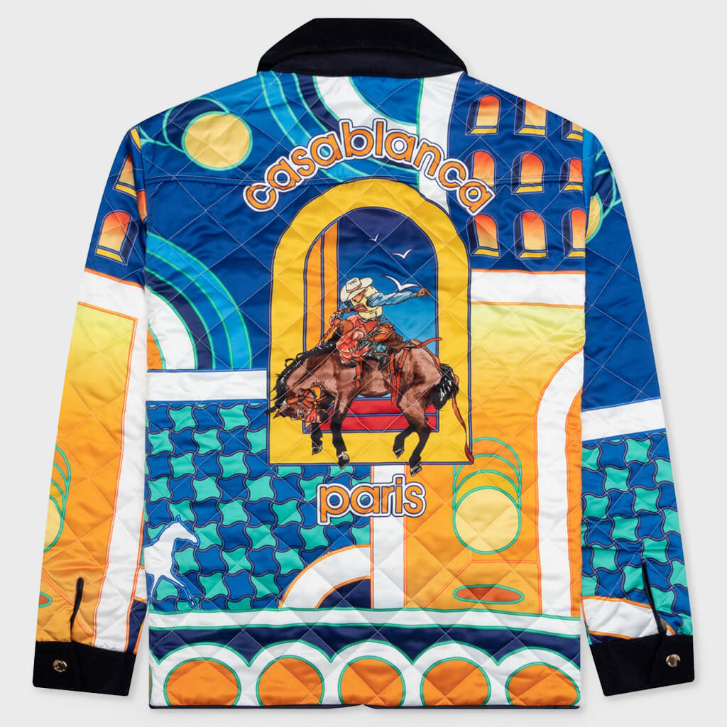 Paysage Quilted Poly Satin Shirt - Multi